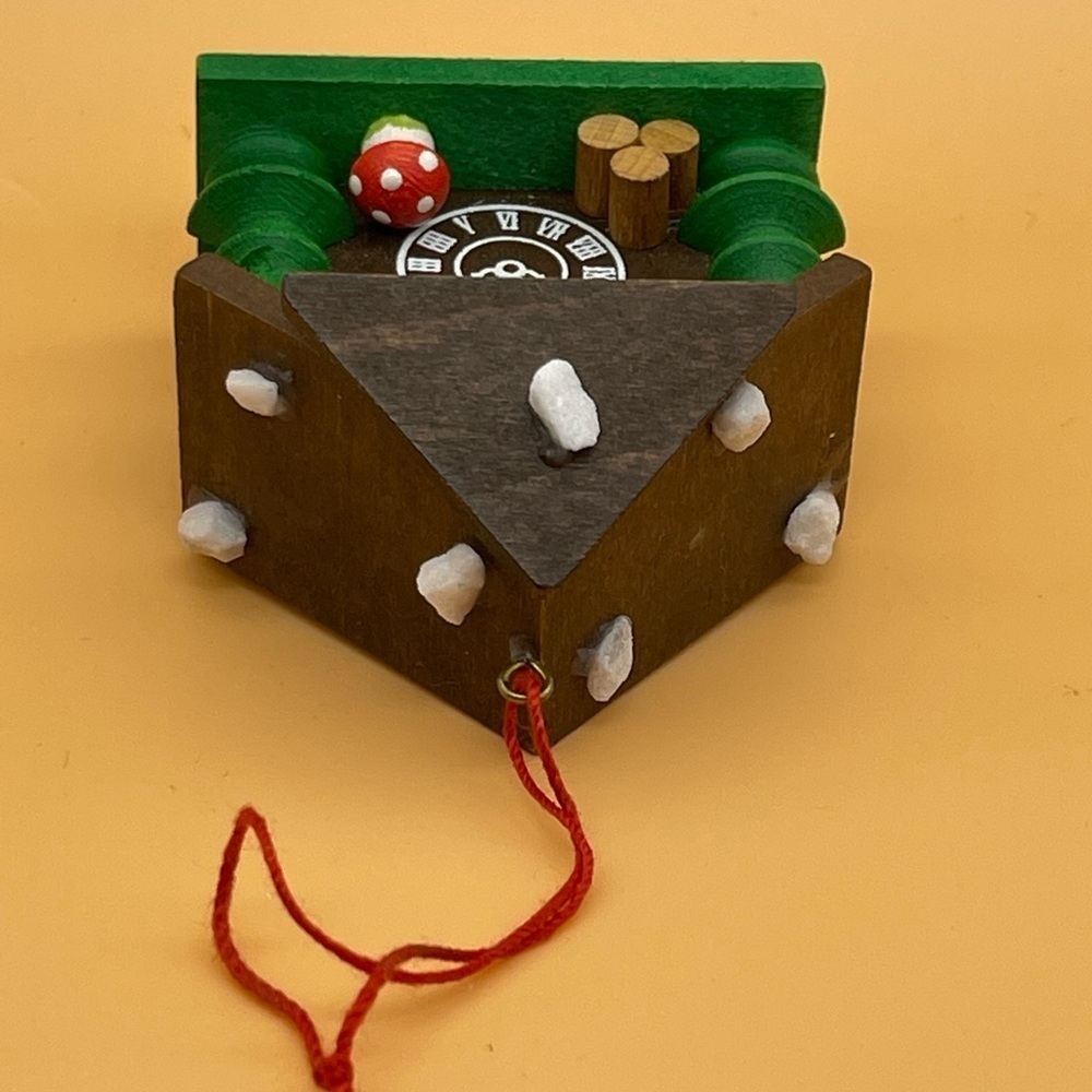 Vintage Christmas Cuckoo Clock Mushroom Ornament - Picture 7 of 12